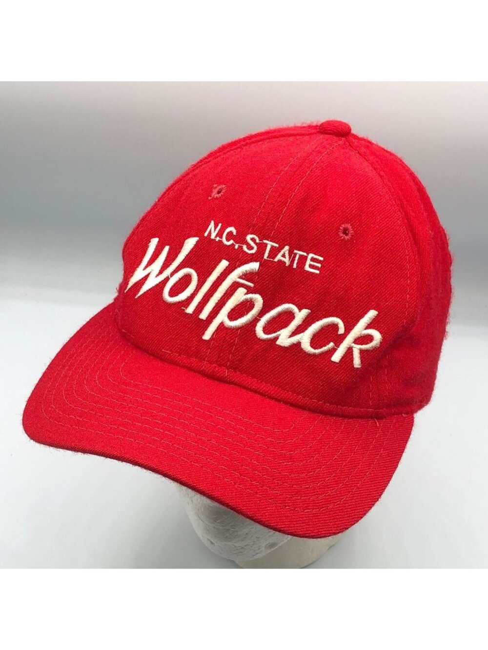 Sports Specialties NC North Carolina State Wolfpack Script Red Wool Snapback Hat